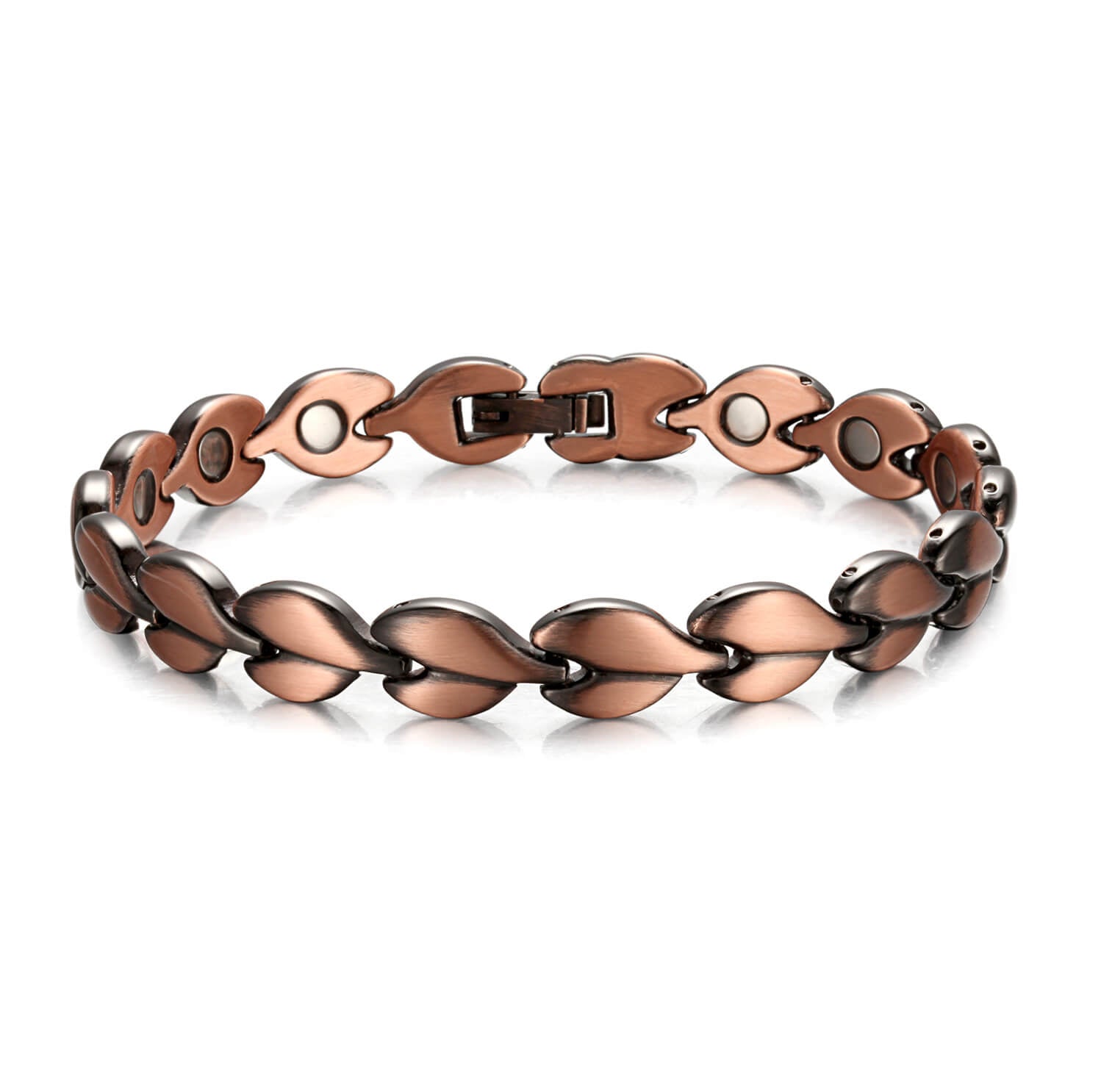 Ladies Leaf design Pure Copper Magnetic Bracelet - Karoo Earth