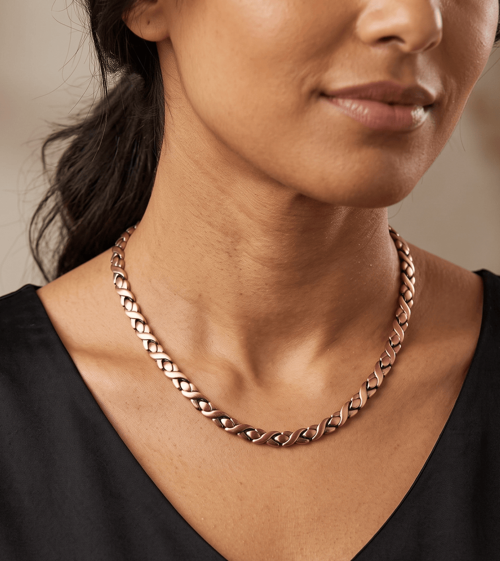 Ladies Powerful Copper Link Magnetic Necklace - Karoo Earth