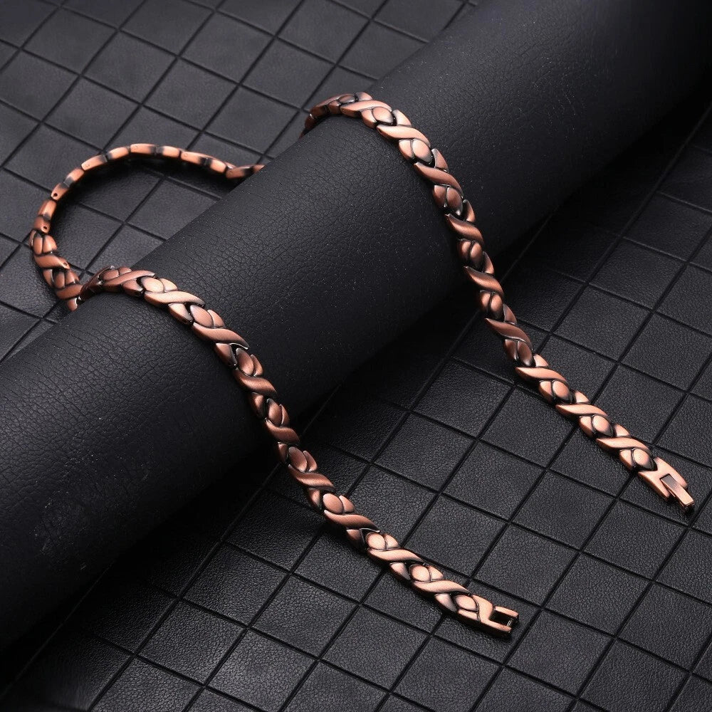Ladies Powerful Copper Link Magnetic Necklace - Karoo Earth