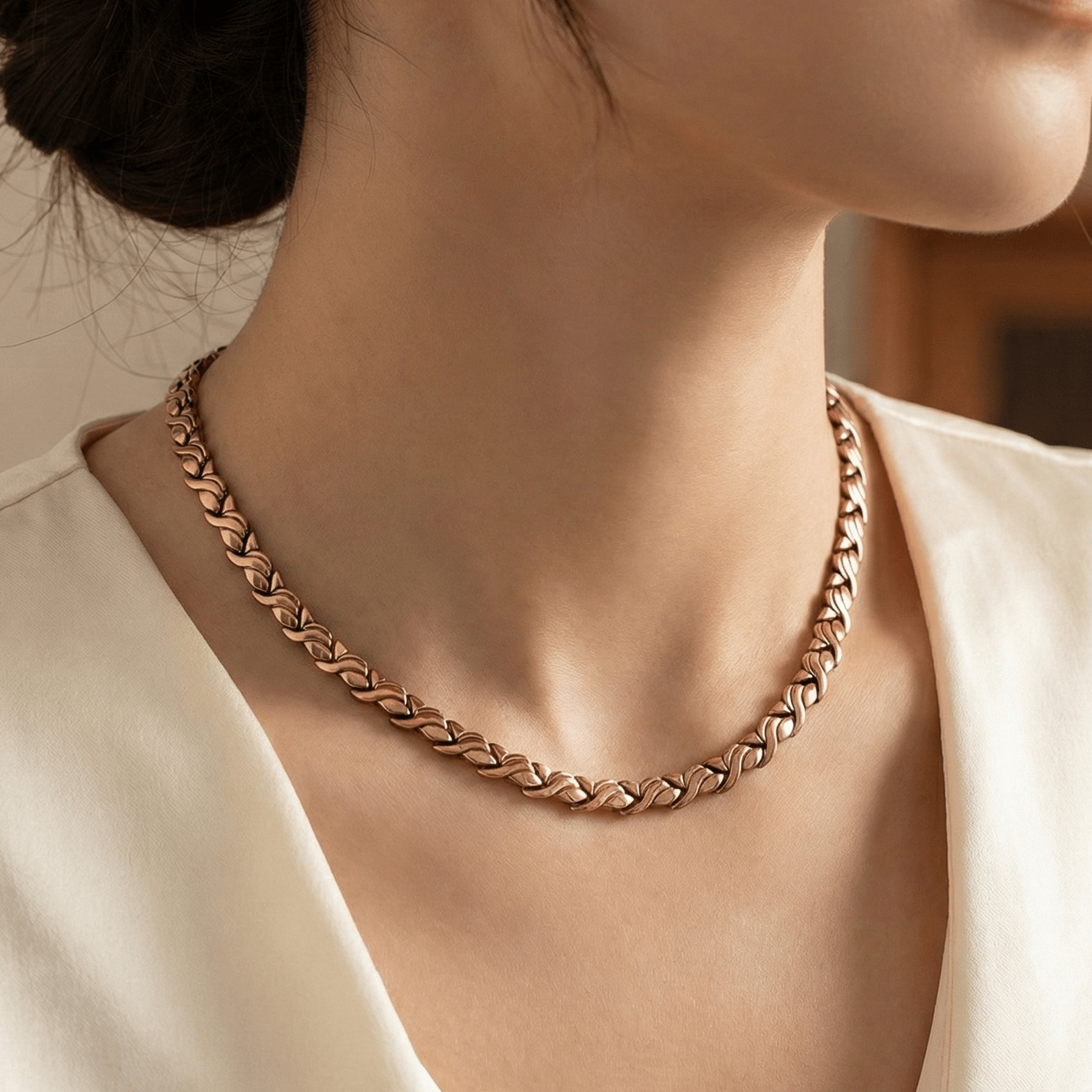 Ladies Powerful Copper Link Magnetic Necklace - Karoo Earth