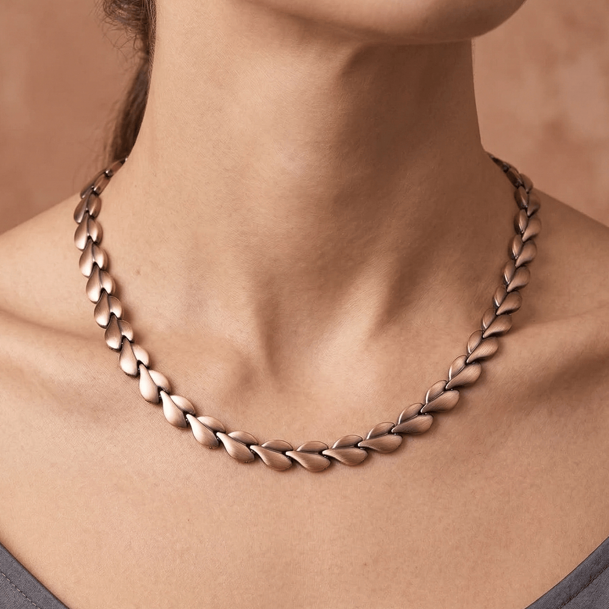 Ladies Powerful Copper Link Magnetic Necklace - Karoo Earth