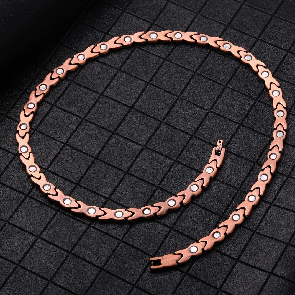 Ladies Powerful Copper Link Magnetic Necklace - Karoo Earth