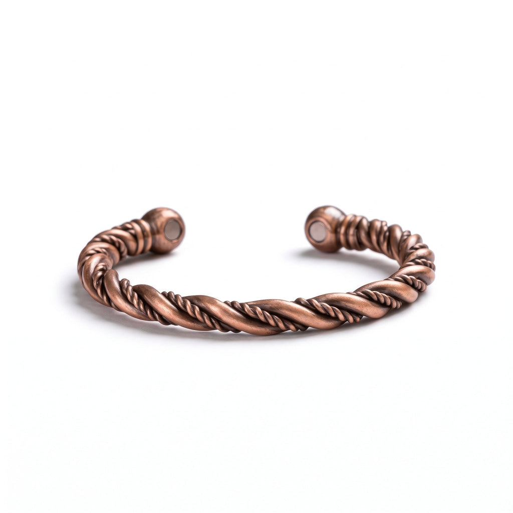 Ladies Rustic Twisted Pure Copper Magnetic Bracelet - Karoo Earth