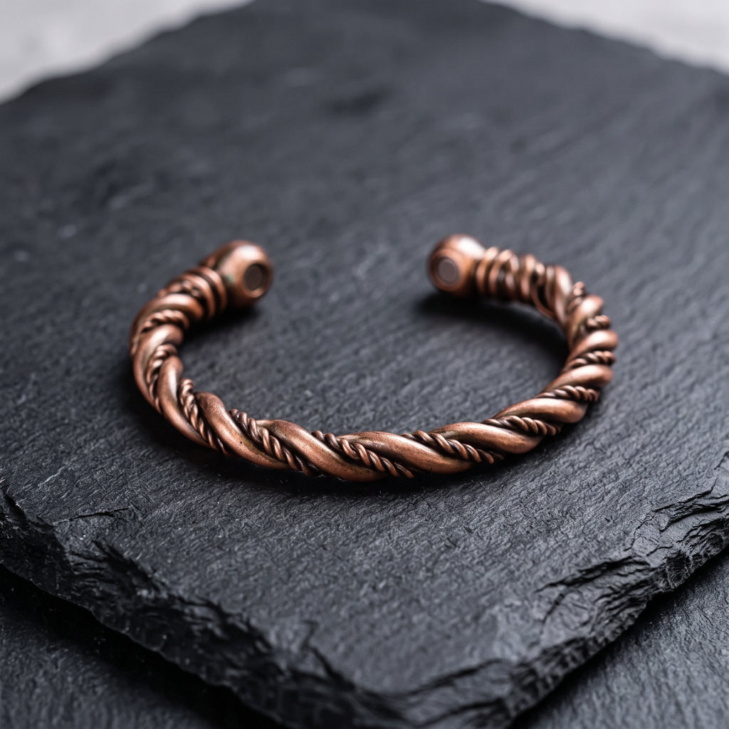Ladies Rustic Twisted Pure Copper Magnetic Bracelet - Karoo Earth