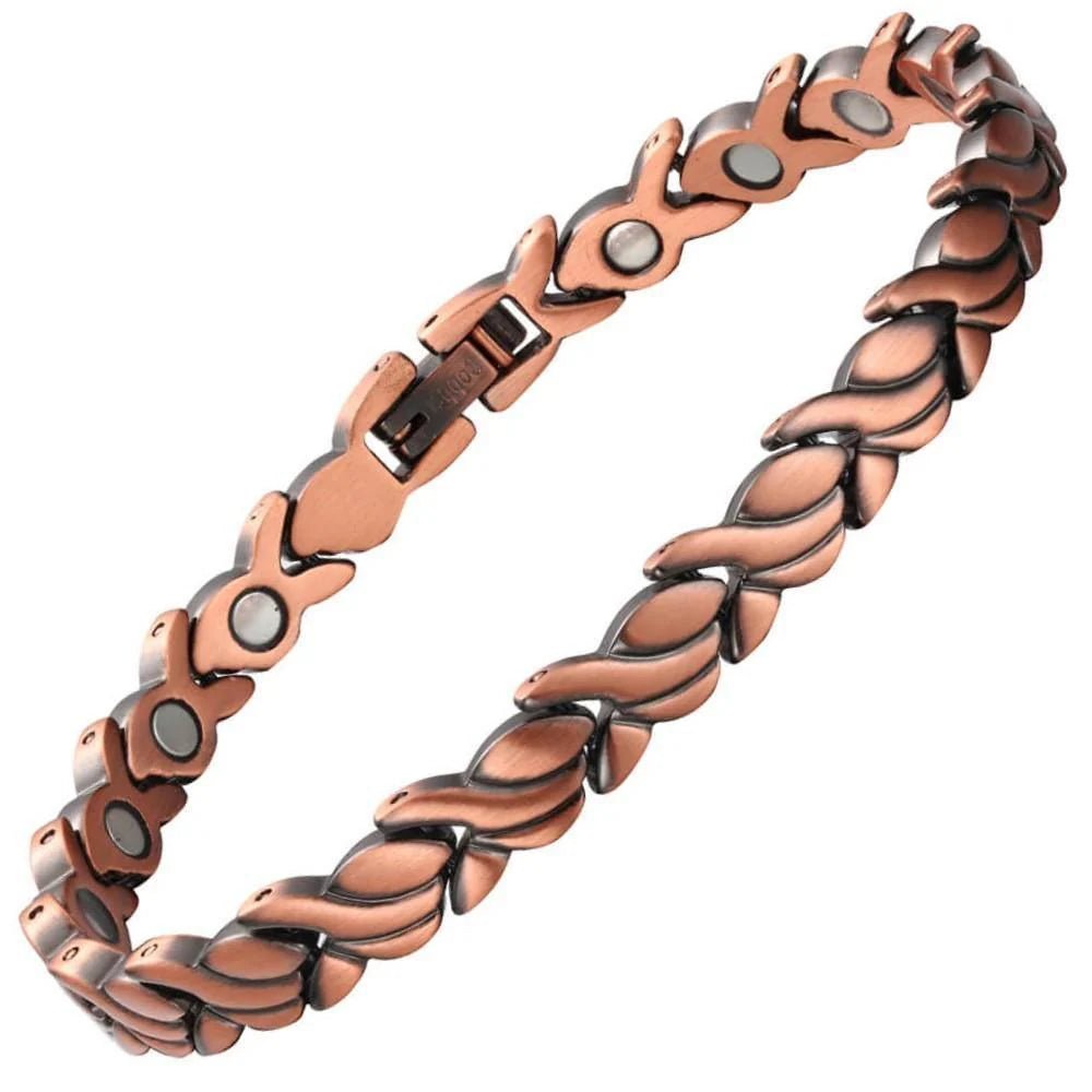 Ladies Swirl-link Pure Copper Magnetic Bracelet - Karoo Earth