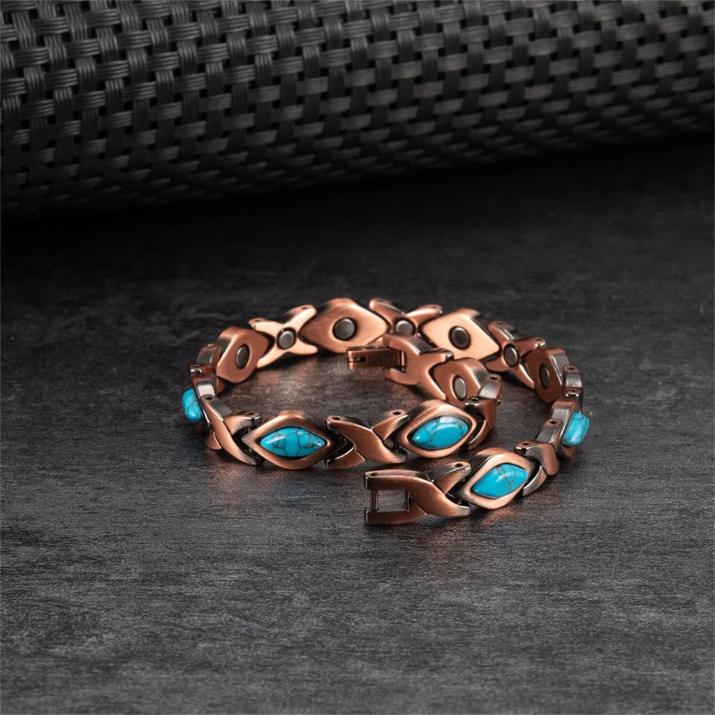Ladies Turquoise Copper Magnetic Bracelet - Karoo Earth