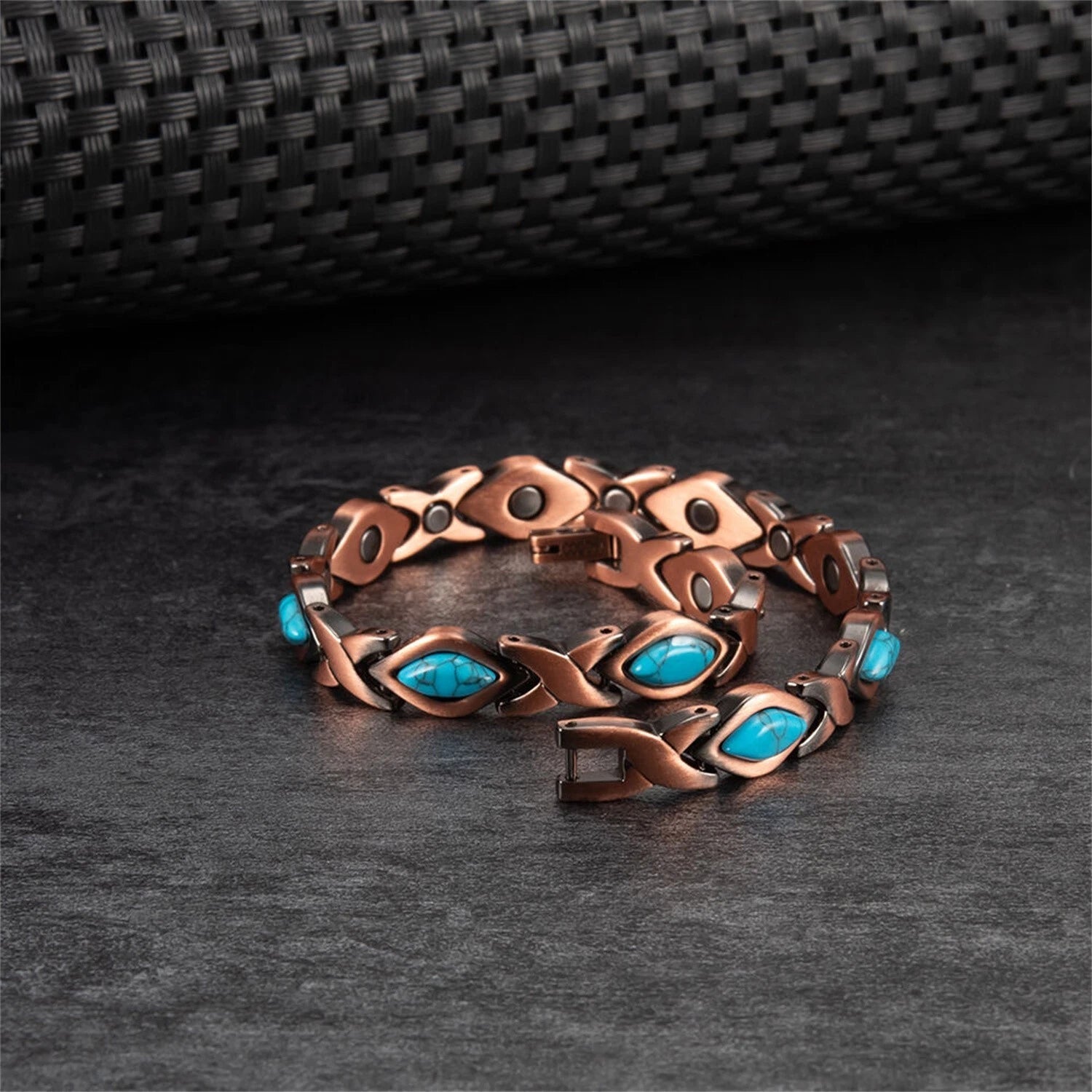 Ladies Turquoise Copper Magnetic Bracelet - Karoo Earth