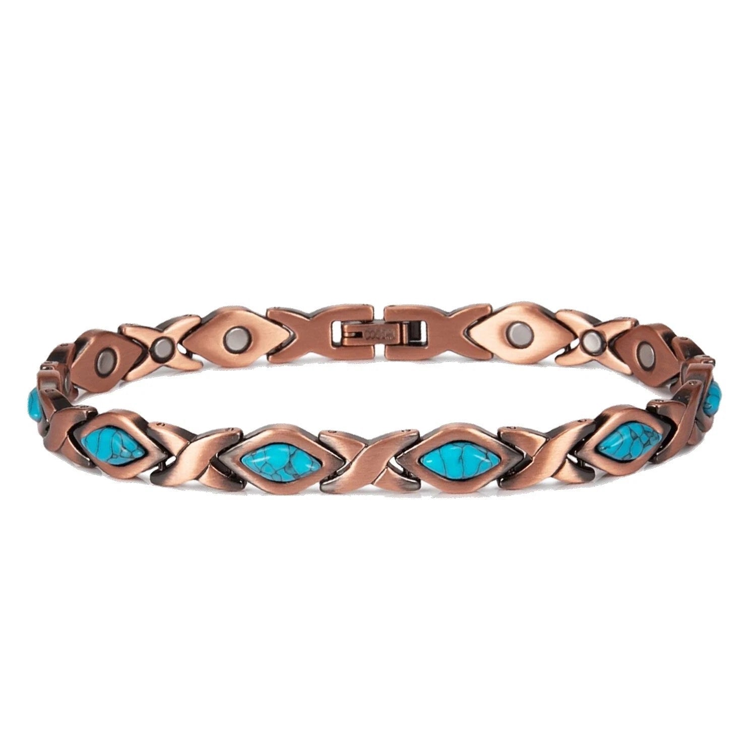 Ladies Turquoise Copper Magnetic Bracelet - Karoo Earth