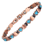 Ladies Turquoise Heart Copper Magnetic Bracelet - Karoo Earth