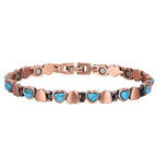 Ladies Turquoise Heart Copper Magnetic Bracelet - Karoo Earth
