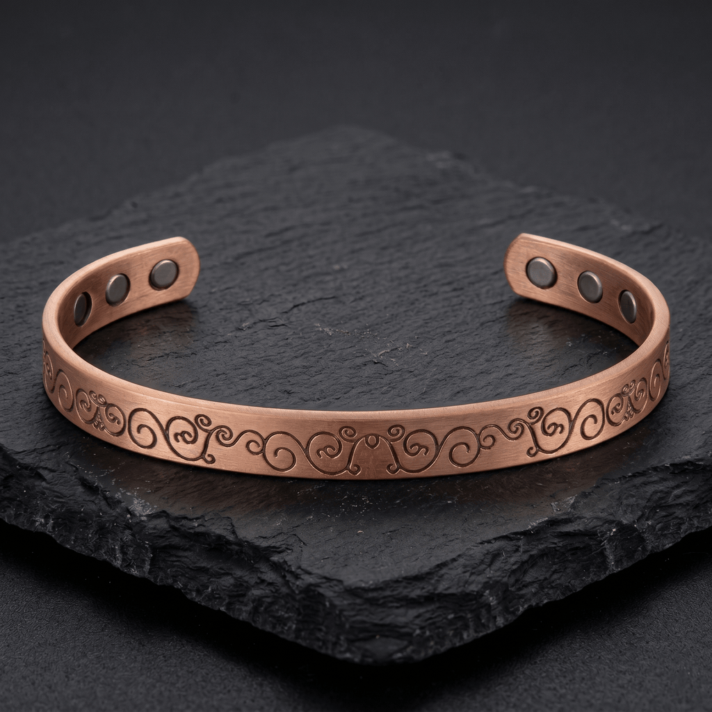 Ladies Vine engraved Pure Copper Bracelet - Karoo Earth
