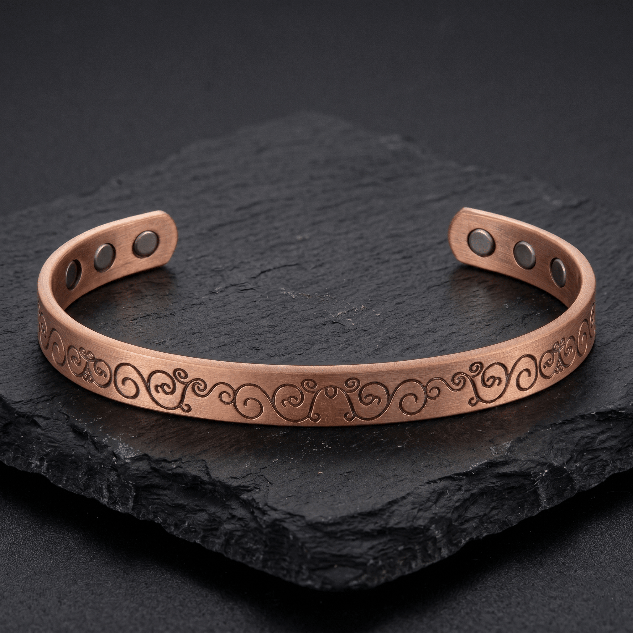 Ladies Vine engraved Pure Copper Bracelet - Karoo Earth