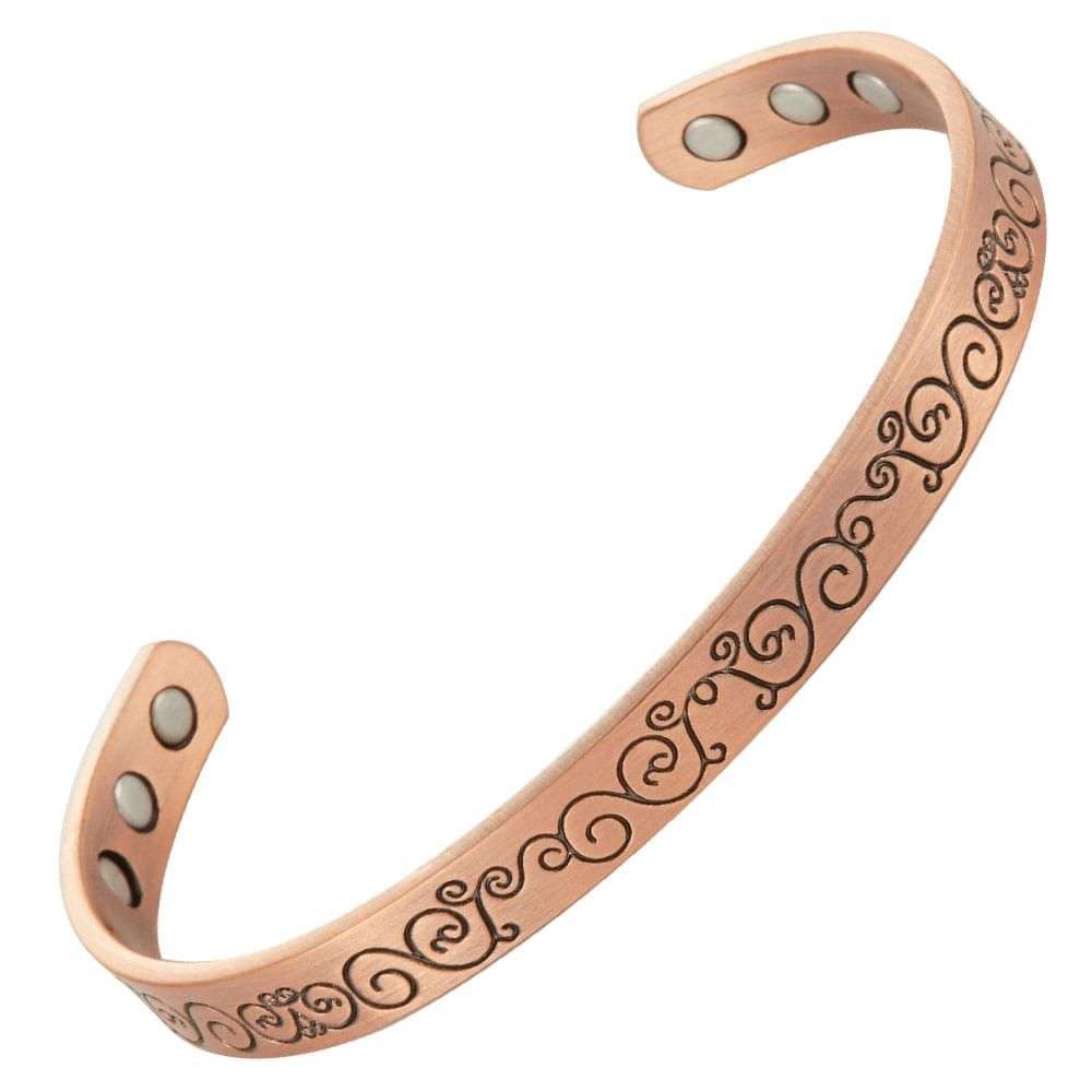 Ladies Vine engraved Pure Copper Bracelet - Karoo Earth