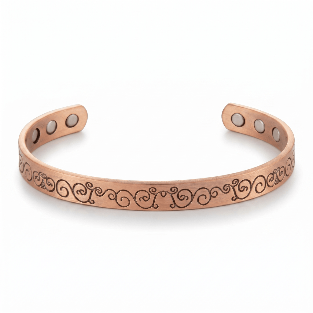 Ladies Vine engraved Pure Copper Bracelet - Karoo Earth