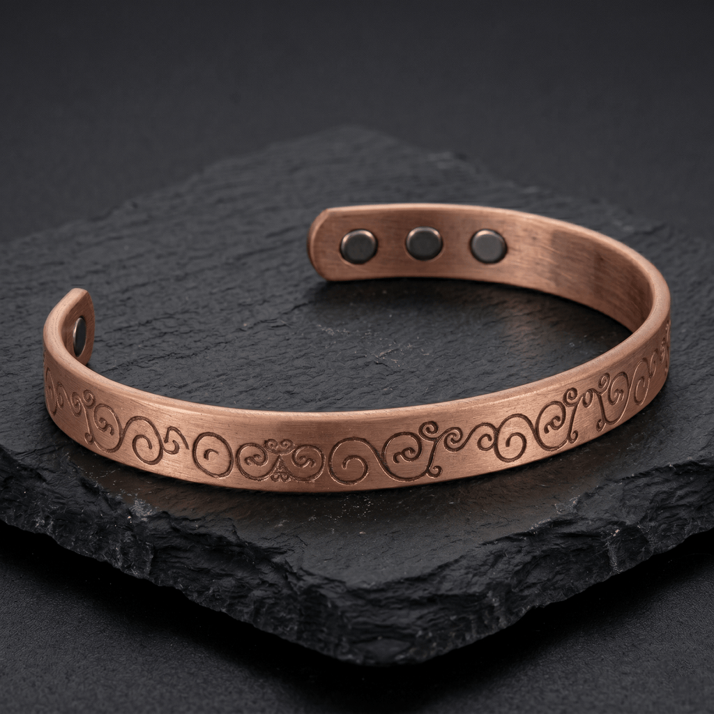 Ladies Vine engraved Pure Copper Bracelet - Karoo Earth
