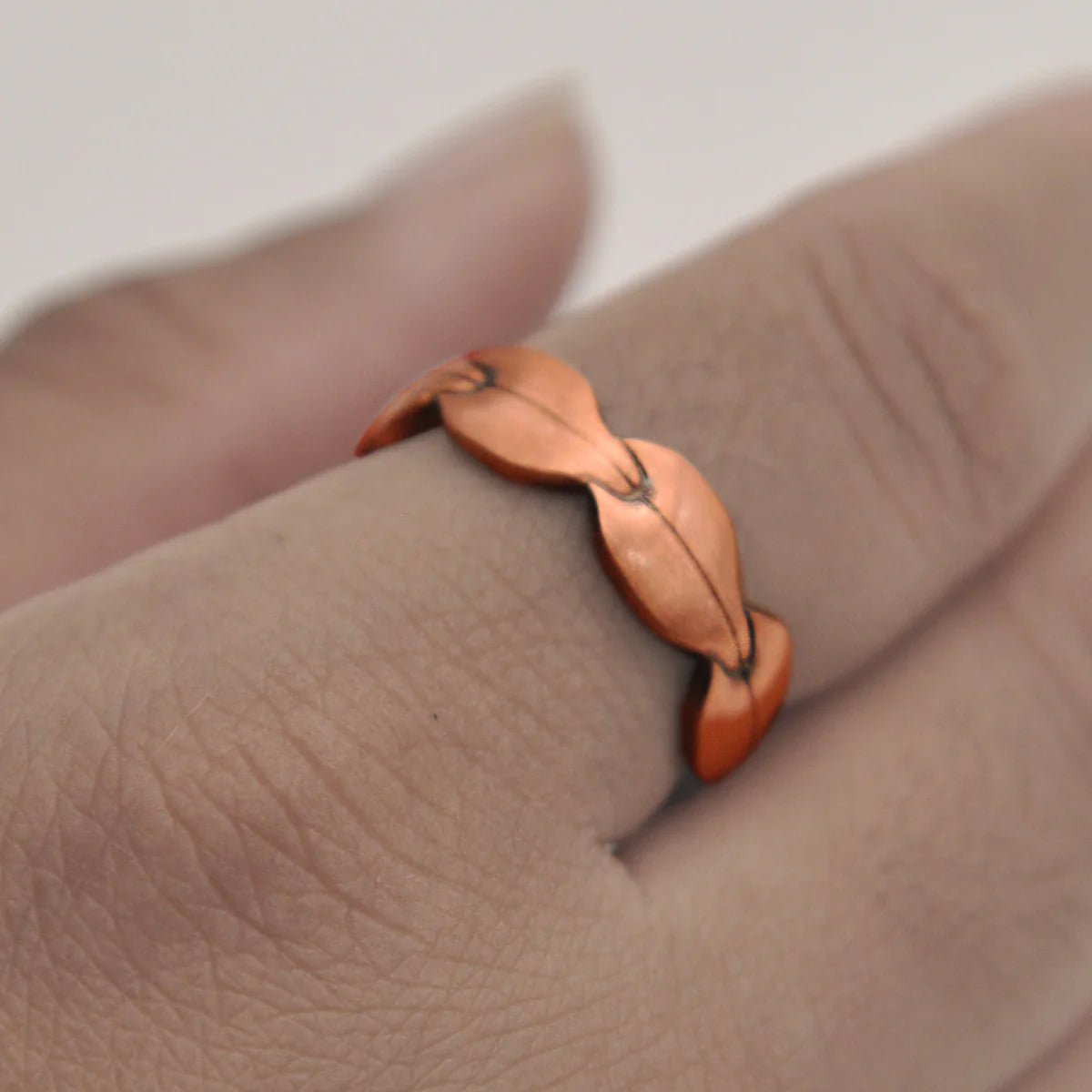 Leaf Copper Magnetic Ring - Karoo Earth