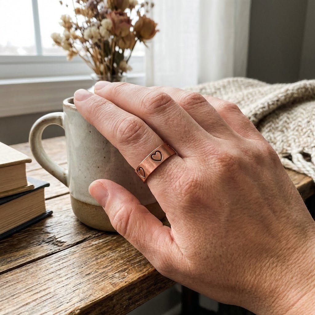 Love Heart Copper Magnetic Ring - Karoo Earth