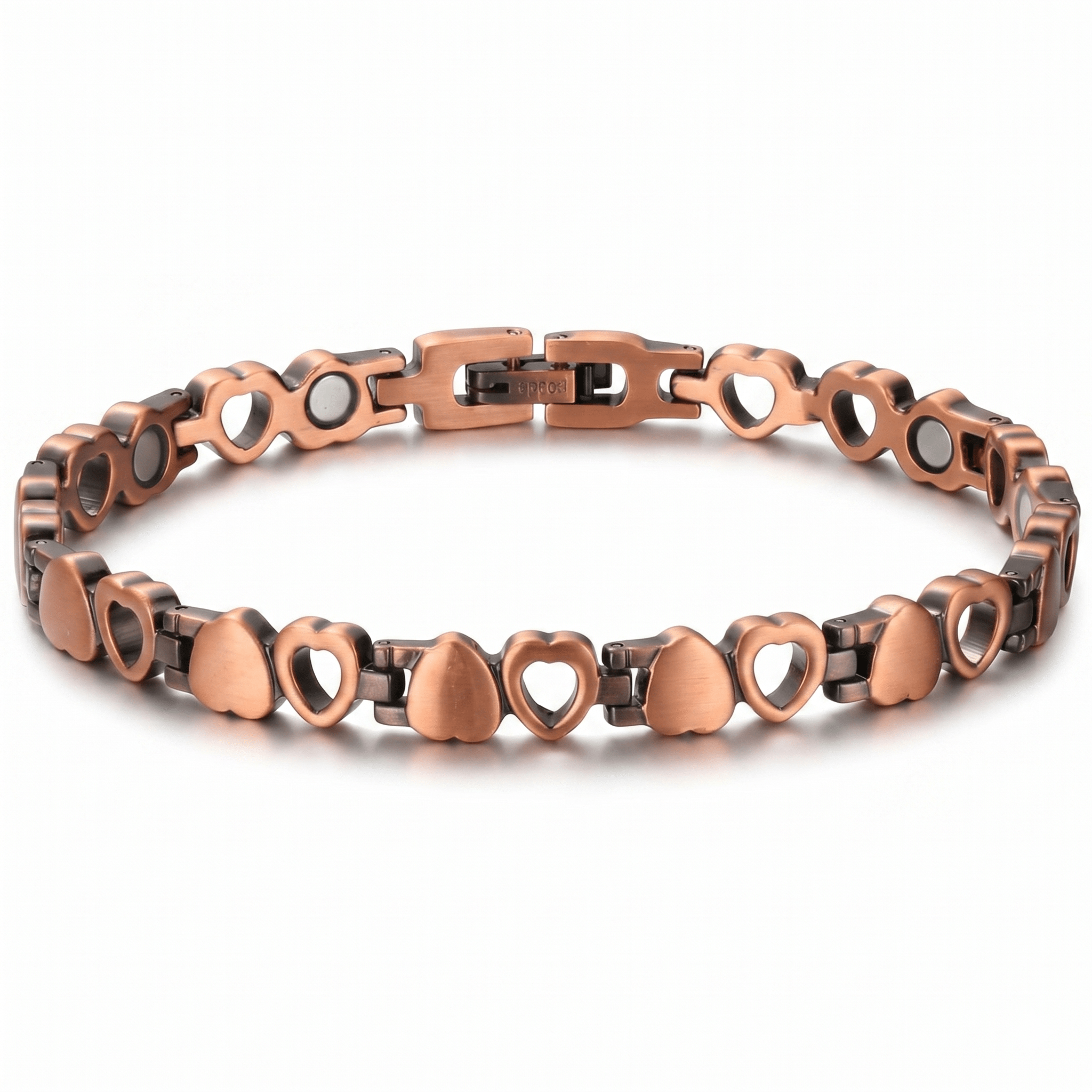 Love Heart Narrow Link Pure Copper Bracelet - Karoo Earth