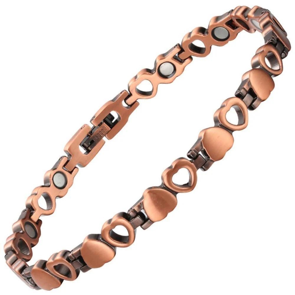 Love Heart Narrow Link Pure Copper Bracelet - Karoo Earth