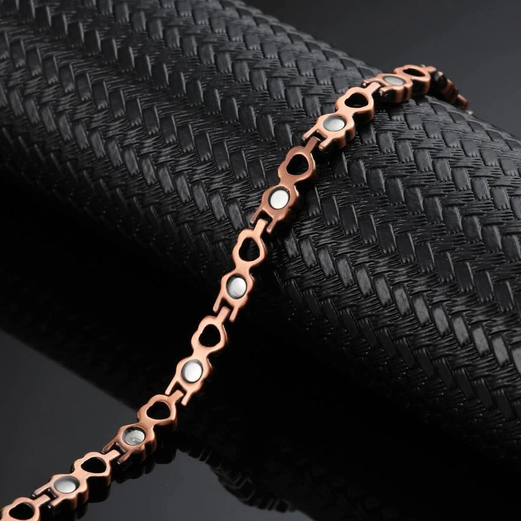 Love Heart Narrow Link Pure Copper Bracelet - Karoo Earth
