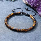 Men's Adjustable Tiger Eye Bracelet, Natural Stone Protection Bracelet - Karoo Earth