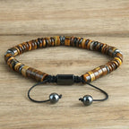 Men's Adjustable Tiger Eye Bracelet, Natural Stone Protection Bracelet - Karoo Earth