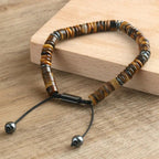 Men's Adjustable Tiger Eye Bracelet, Natural Stone Protection Bracelet - Karoo Earth