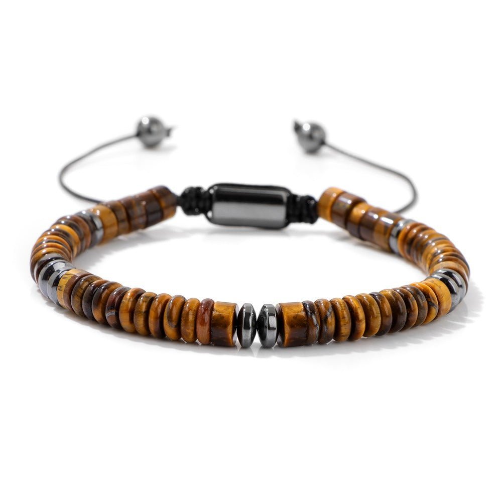 Men's Adjustable Tiger Eye Bracelet, Natural Stone Protection Bracelet - Karoo Earth