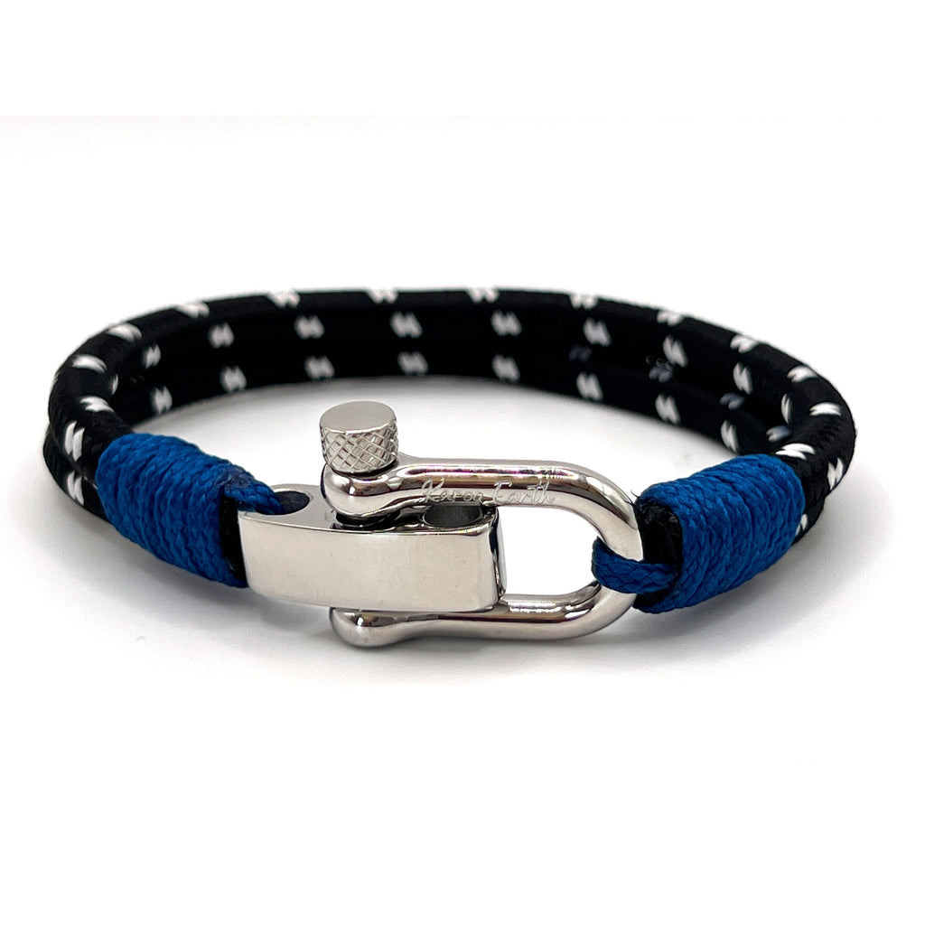 Midnight Black Double Rope Shackle Bracelet - Karoo Earth