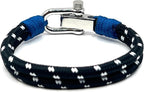 Midnight Black Men's Nautical Bracelet, Double Rope Bracelet with Stainless Steel Shackle - Karoo Earth