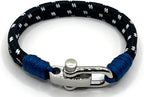 Midnight Black Men's Nautical Bracelet, Double Rope Bracelet with Stainless Steel Shackle - Karoo Earth