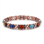 Mixed Stone Copper Magnetic Bracelet - Karoo Earth