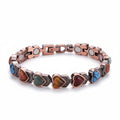Multi colour Heart Copper Magnetic Bracelet - Karoo Earth
