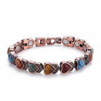Multi colour Heart Copper Magnetic Bracelet - Karoo Earth