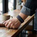 Multilayer Blue Tiger Eye Bead Leather Bracelet - Karoo Earth