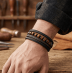 Multilayer Brown Tiger Eye Bead Leather Bracelet - Karoo Earth