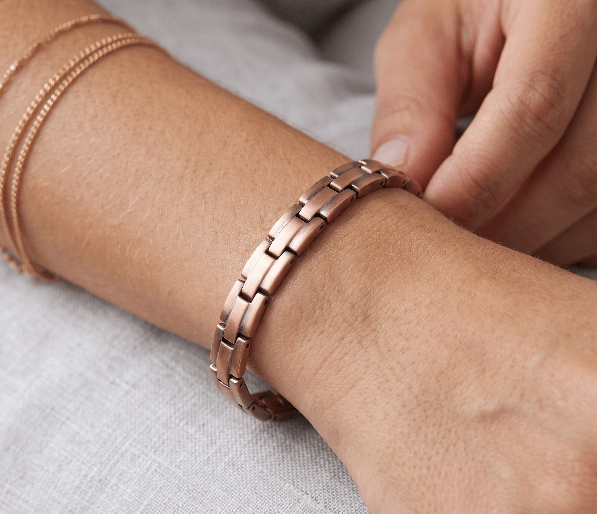 Narrow Link Pure Copper Bracelet - Karoo Earth