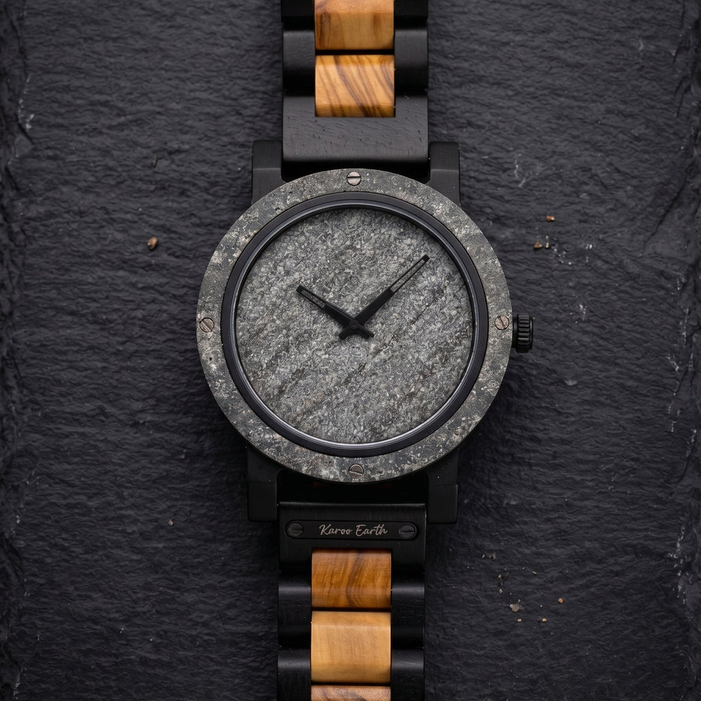 Natural Rock & Ebony Wood Karoo Earth Watch - Karoo Earth