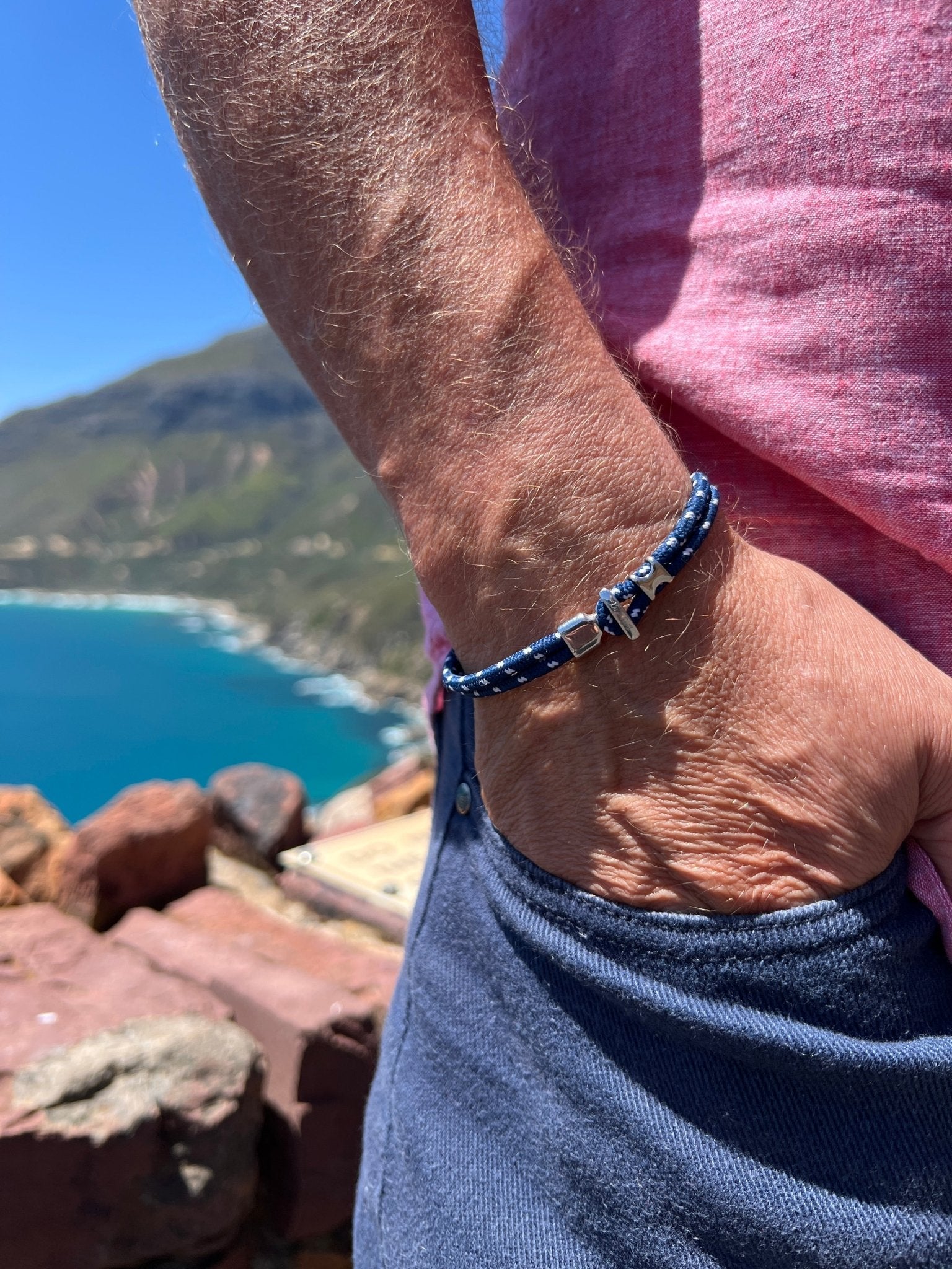 Navy Blue Minimalist Rope Bracelet with Stainless Steel Hook Clasp - Karoo Earth