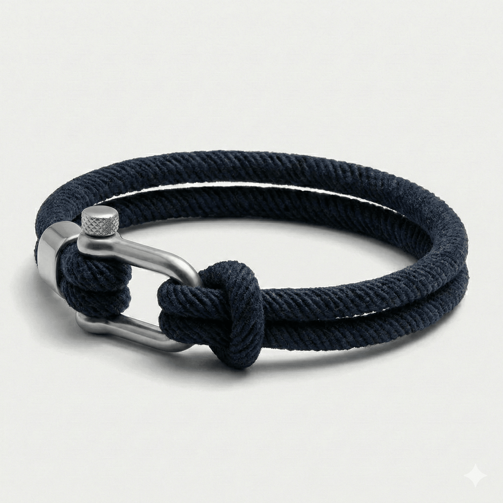 Navy Blue Nautical Shackle Bracelet - Karoo Earth