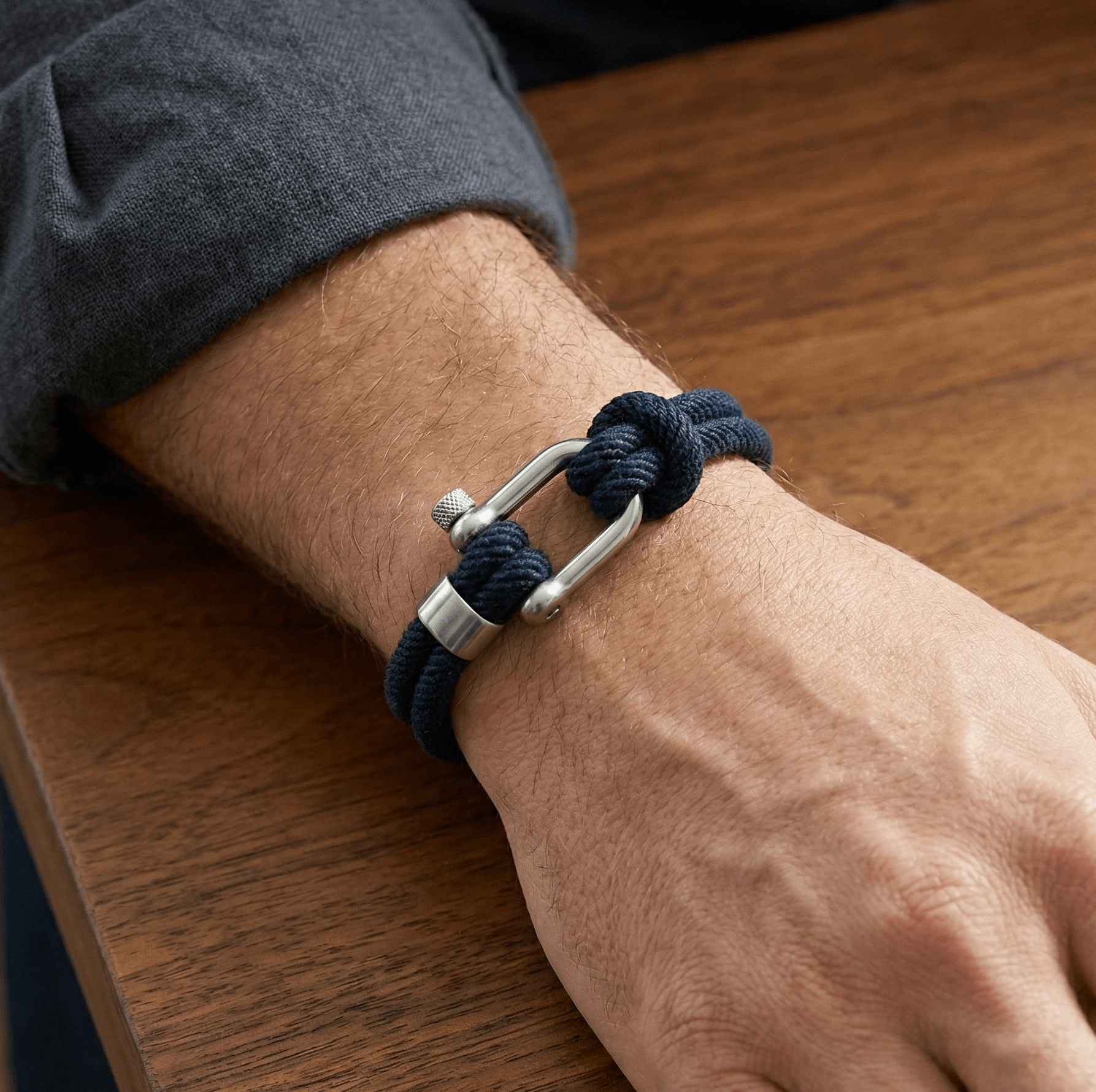 Navy Blue Nautical Shackle Bracelet - Karoo Earth