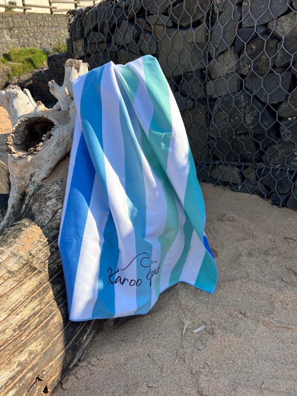 Ocean Blue Microfibre Beach Towel - Karoo Earth