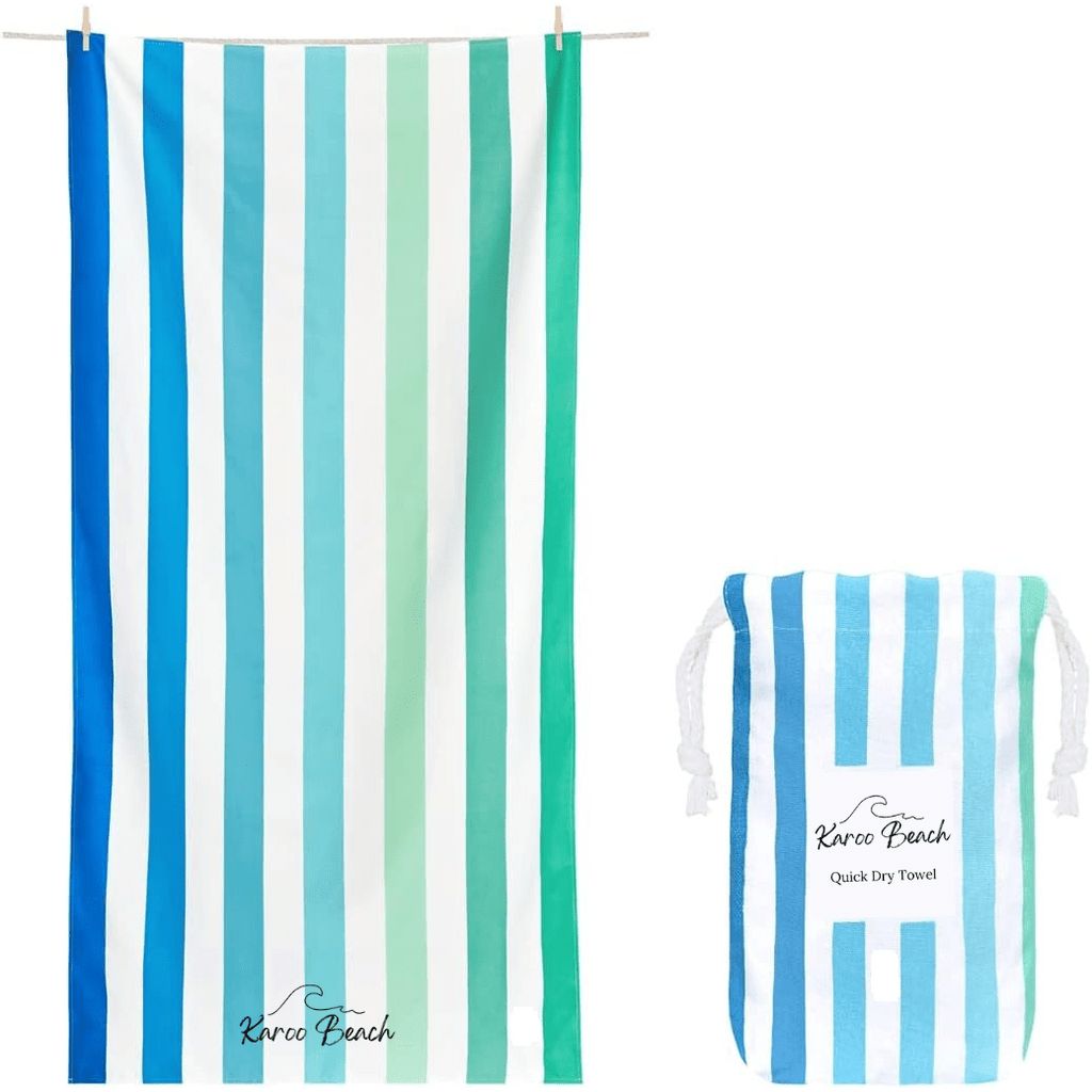 Ocean Blue Microfibre Beach Towel - Karoo Earth