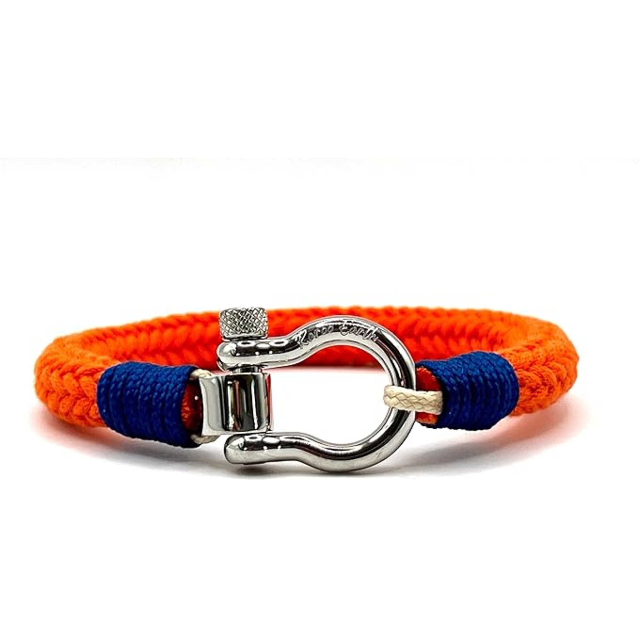 Orange Stainless Steel Nautical Sailing Rope Shackle Bracelet - Karoo Earth