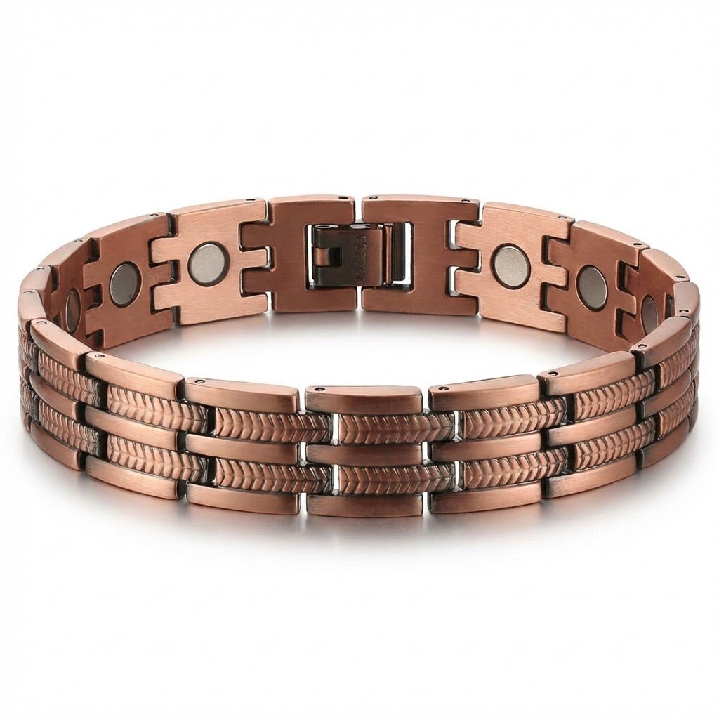 Parallel Track Link Pure Copper Bracelet - Karoo Earth