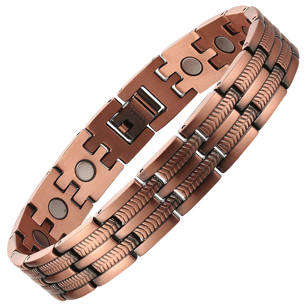Parallel Track Link Pure Copper Bracelet - Karoo Earth