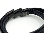 Premium Black Braided Multilayer Leather Bracelet - Karoo Earth