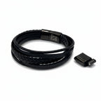 Premium Black Braided Multilayer Leather Bracelet - Karoo Earth