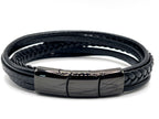 Premium Black Braided Multilayer Leather Bracelet - Karoo Earth