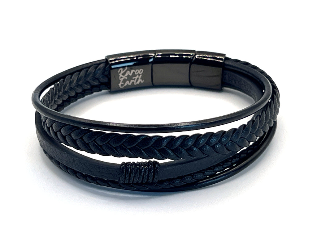 Premium Braided Multilayer Men's Leather Bracelet - Karoo Earth